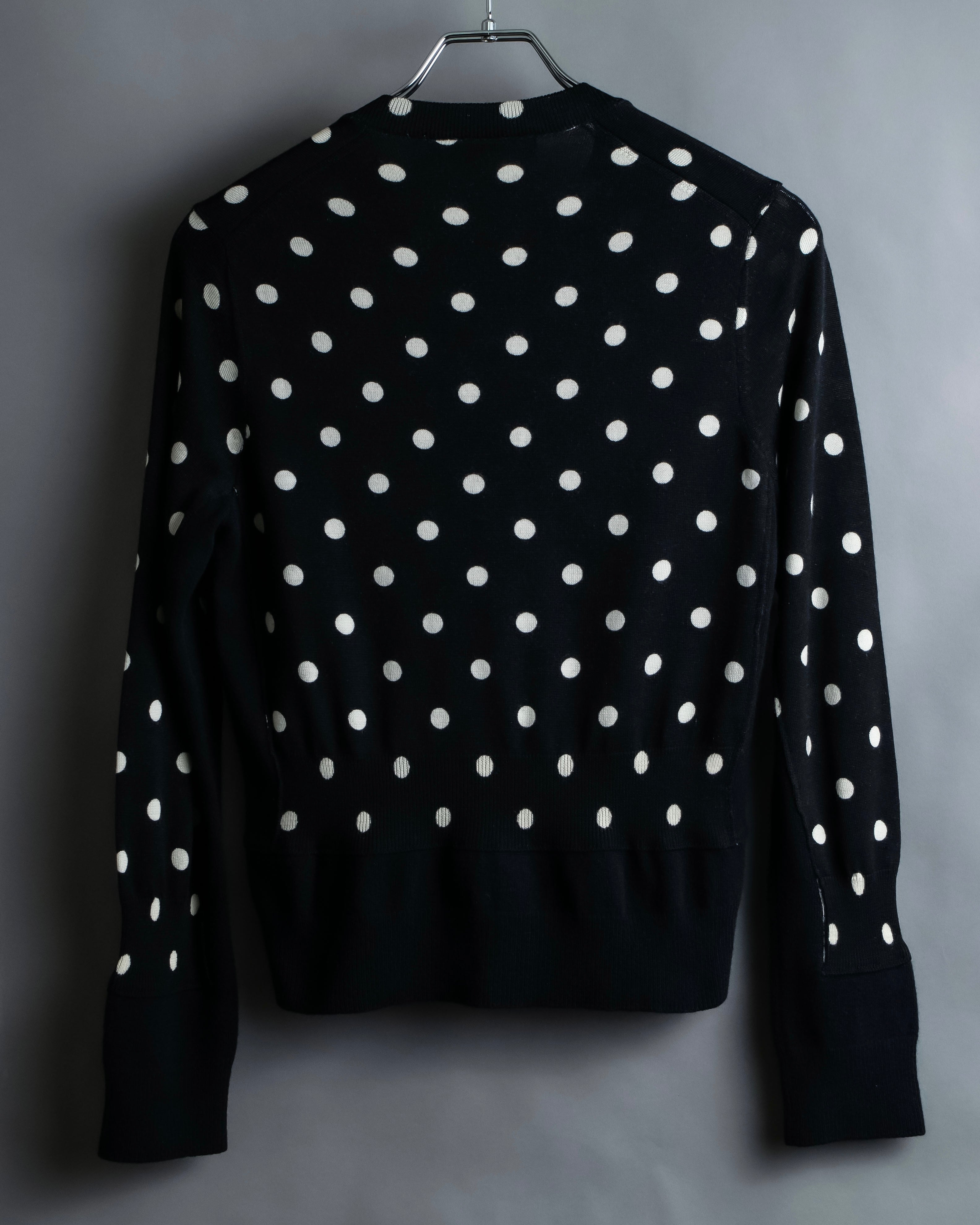 “Comme des Garçons Comme des Garçons“ Dot patterned wool knit cardigan