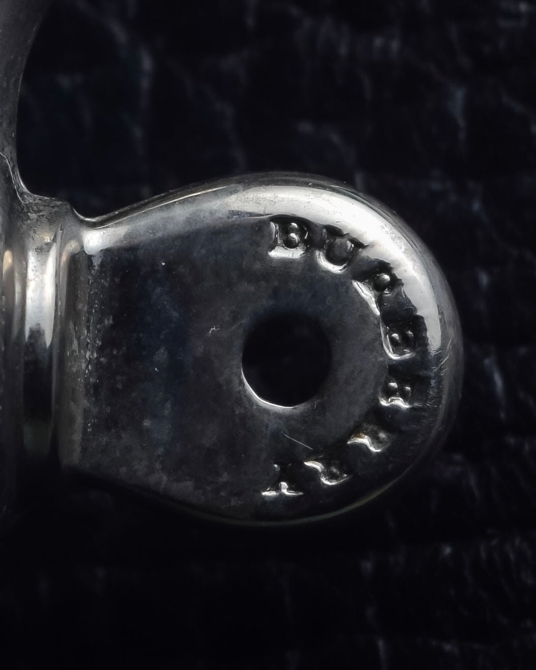 "BURBERRY" Silver stud design grained leather one-handle bag