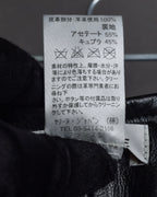 "CELINE" Front metal buckle detail leather skirt