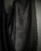 "CHANEL" Logo engraved design cashmere super large stole