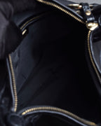 "FENDI" Gold metal gatherd design leather one-shoulder bag