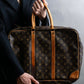 "LOUIS VUITTON" Porto document voyage monogram pattern boston bag