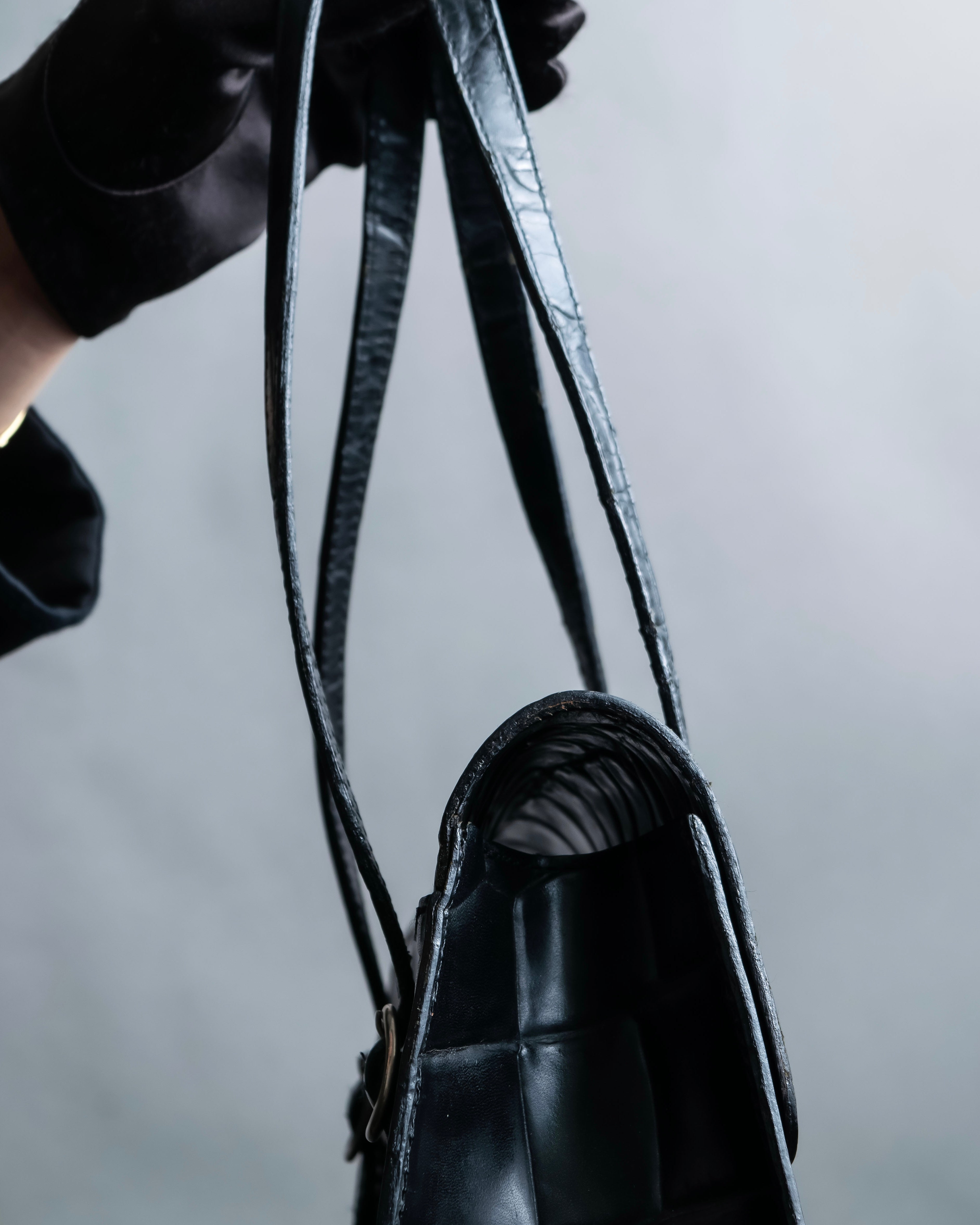 “Jean Paul Gautier” Crocodile-embossed shoulder bag