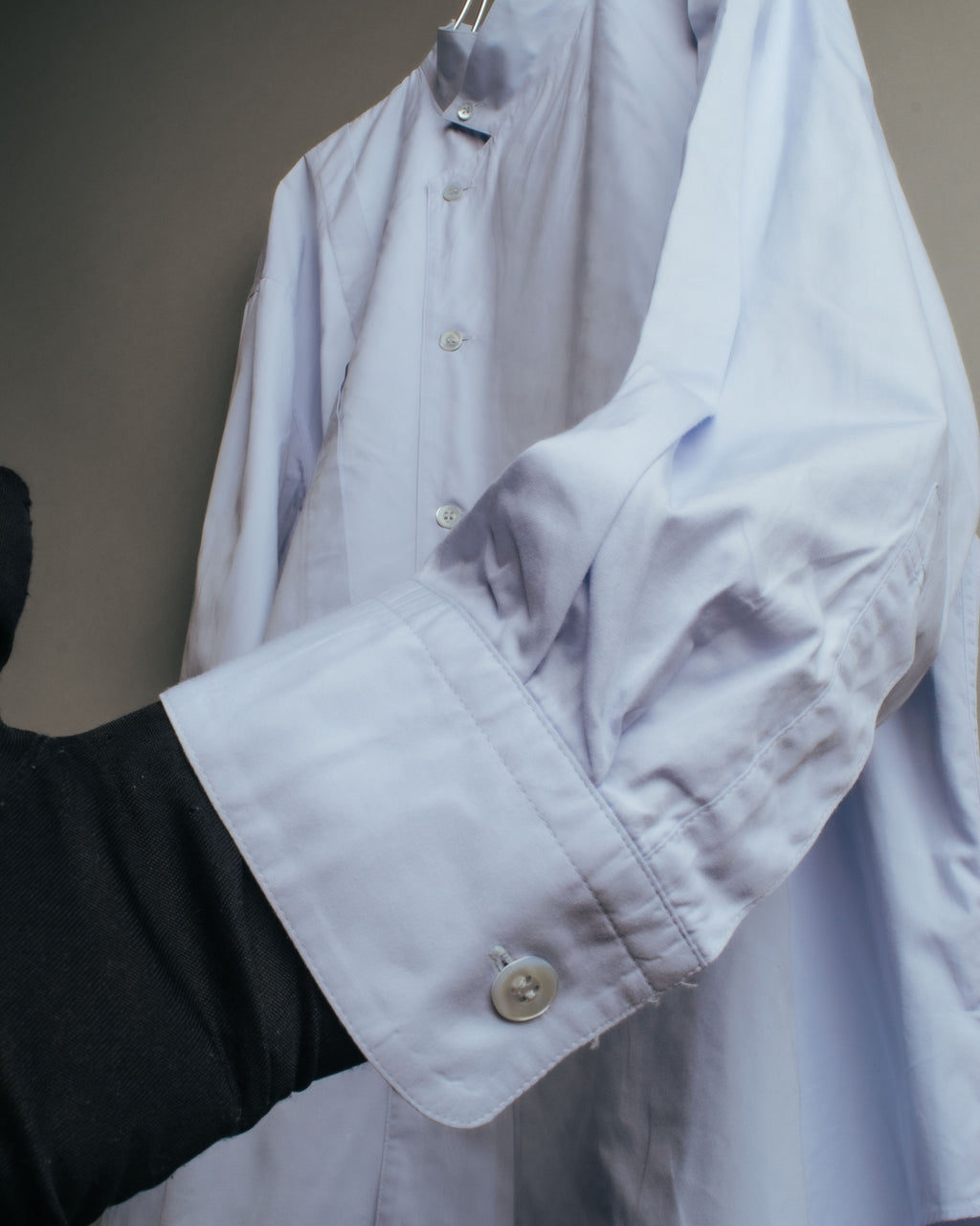 “ISSEY MIYAKE” 90’s-00’s Asymmetric stand collar cotton shirt
