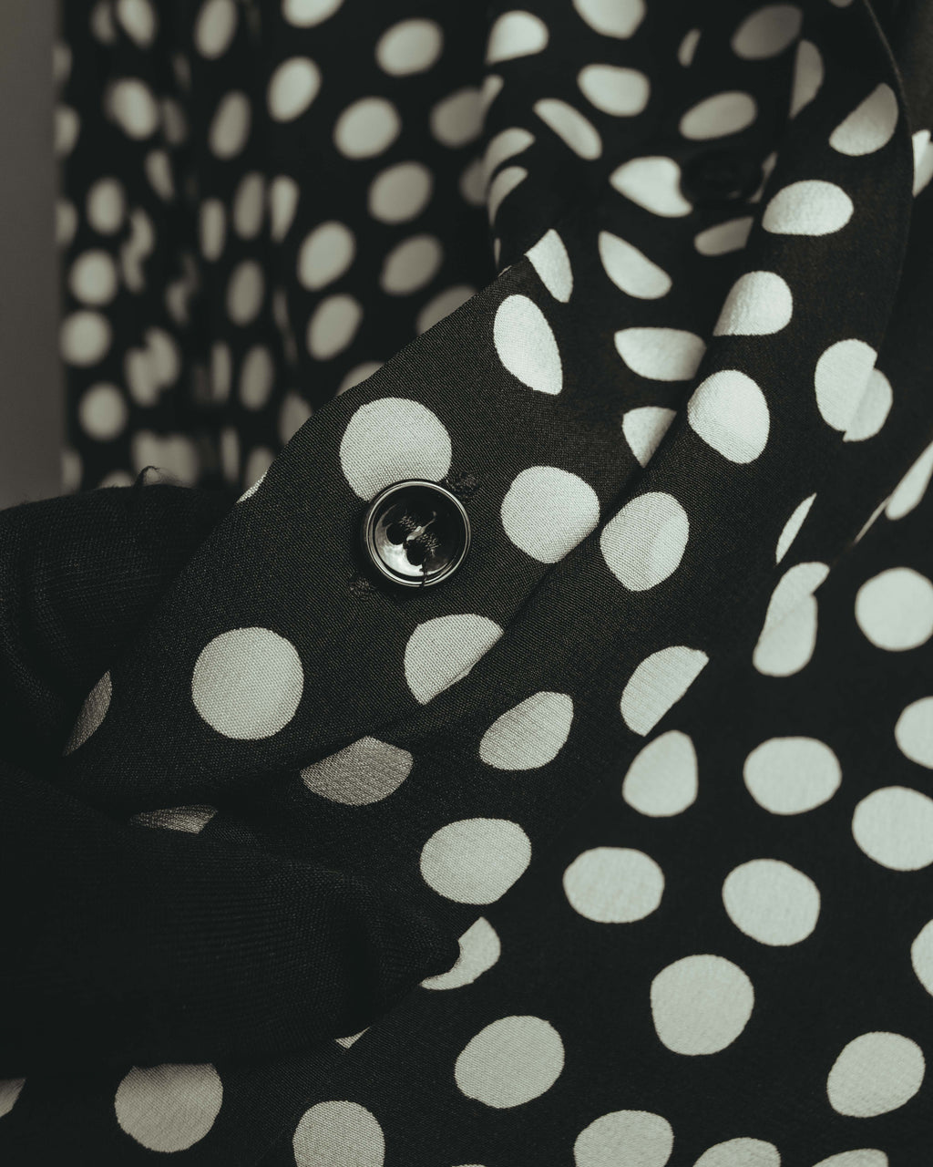 -SPECIAL- "Saint Laurent" 2019-2020 Polka dot silk long sleeve shirt