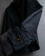 "Vivienne Westwood RED LABEL"
 Draped neck design black cotton shirt