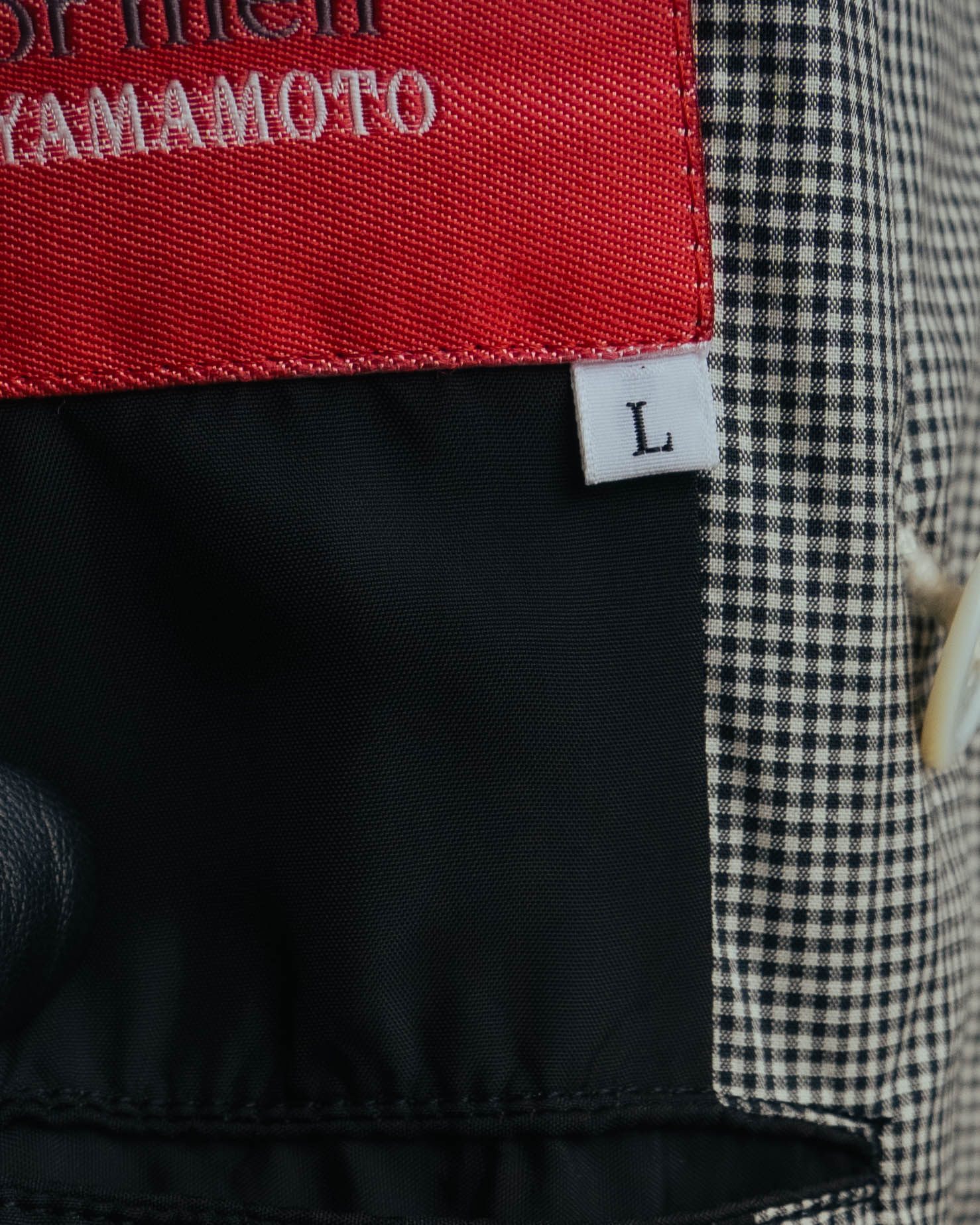 -SPECIAL- "Y's for men" 80's Double breasted houndstooth long jacket