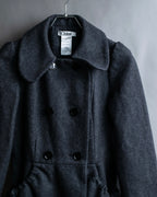 "Chloe" Gathered waist round collar coat