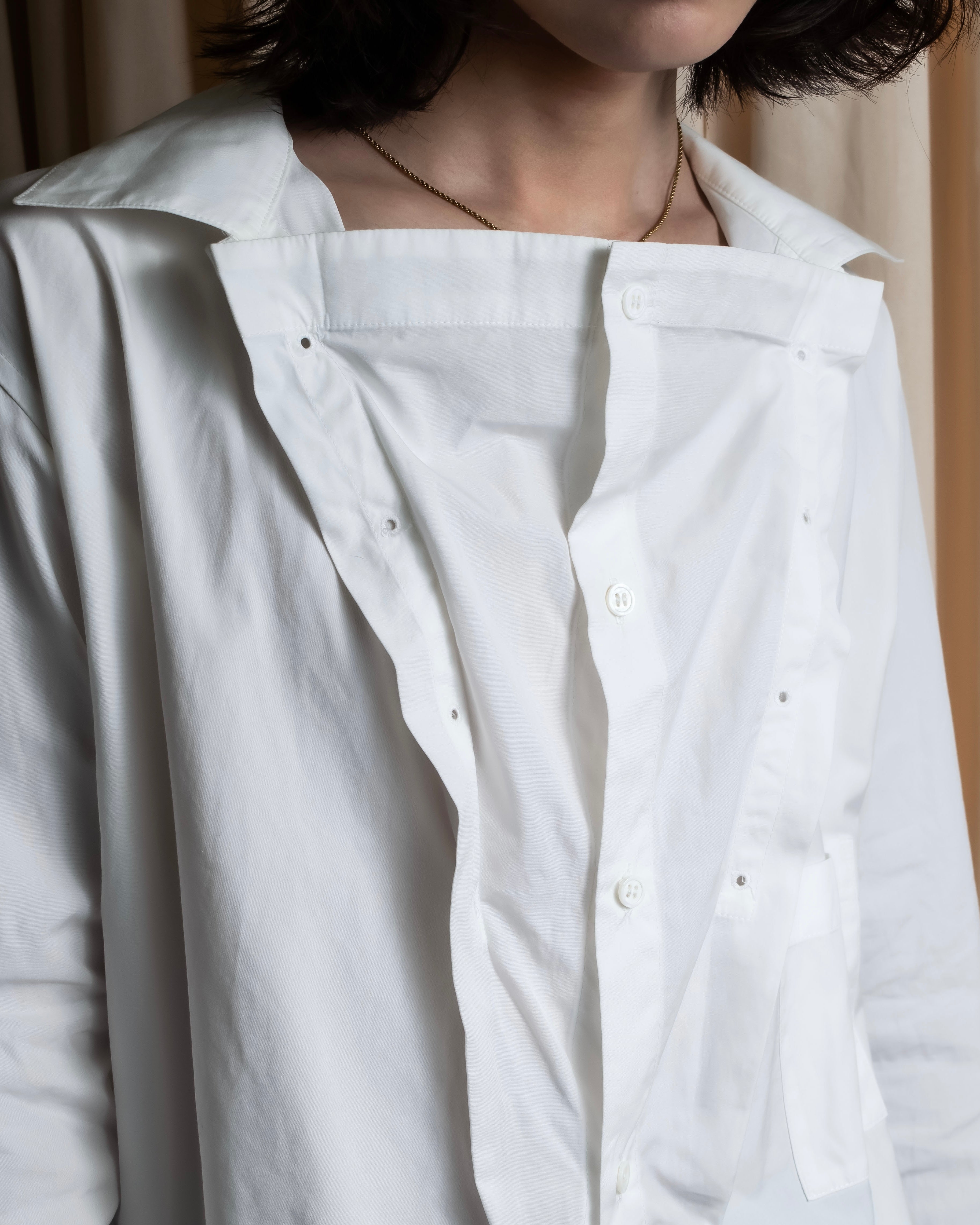 "YOHJI YAMAMOTO" 12SS Folded front panel cotton shirt