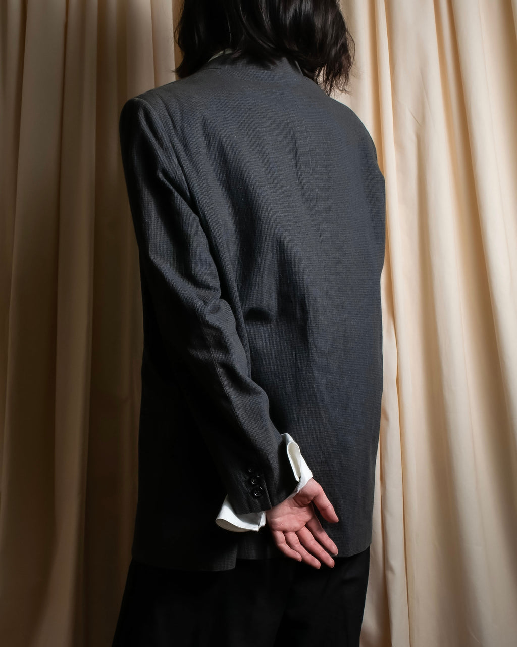 "COMME des GARCONS HOMME" 03SS fine all-over pattern cotton tailored jacket