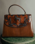 “Catsbro” 00’s-10’s Patinated equestrian leather handbag