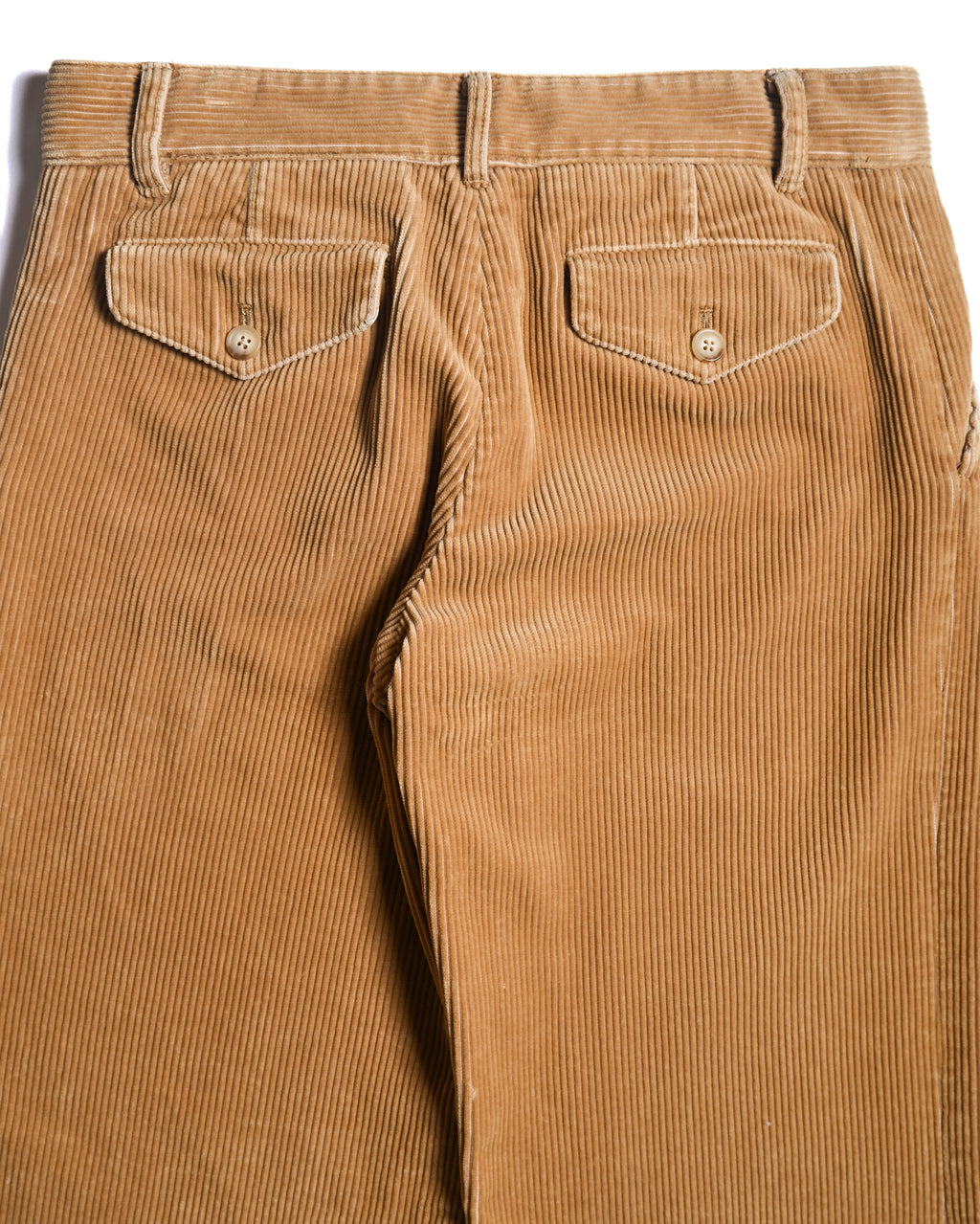 RALPH LAUREN/ Corduroy Cuffed Wide Trousers Brown