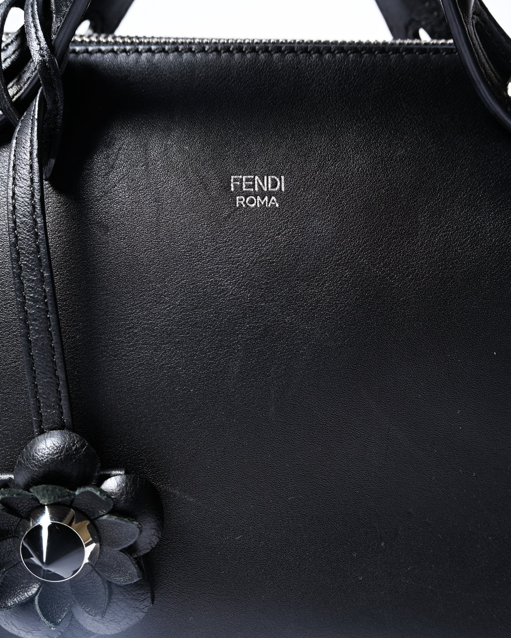 FENDI/ “By The Way Medium” Flower Detailed 2 Way Hand Bag Black