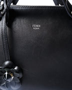 FENDI/ “By The Way Medium” Flower Detailed 2 Way Hand Bag Black