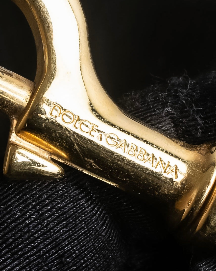 "DOLCE &amp; GABBANA" Gold chain two-way leather bag