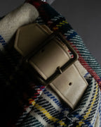 "PINK HOUSE" Tartan check pleated wrap skirt