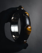 "Bottega Veneta" 2006-2012 ebony and sterling silver tiger eye bangle