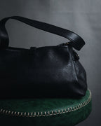 “Salvatore Ferragamo” Pebbled leather gancini hobo shoulder bag