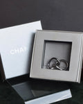 "CHANEL" 90's Organic twist design double ring