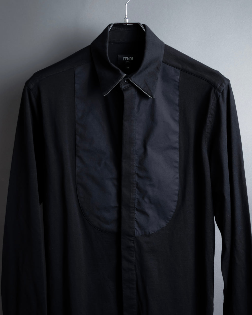 "FENDI" Pick stitch design fly front shirt