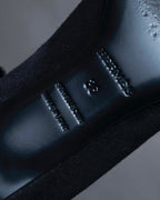 "HERMES" Jewelry design suede heel pumps