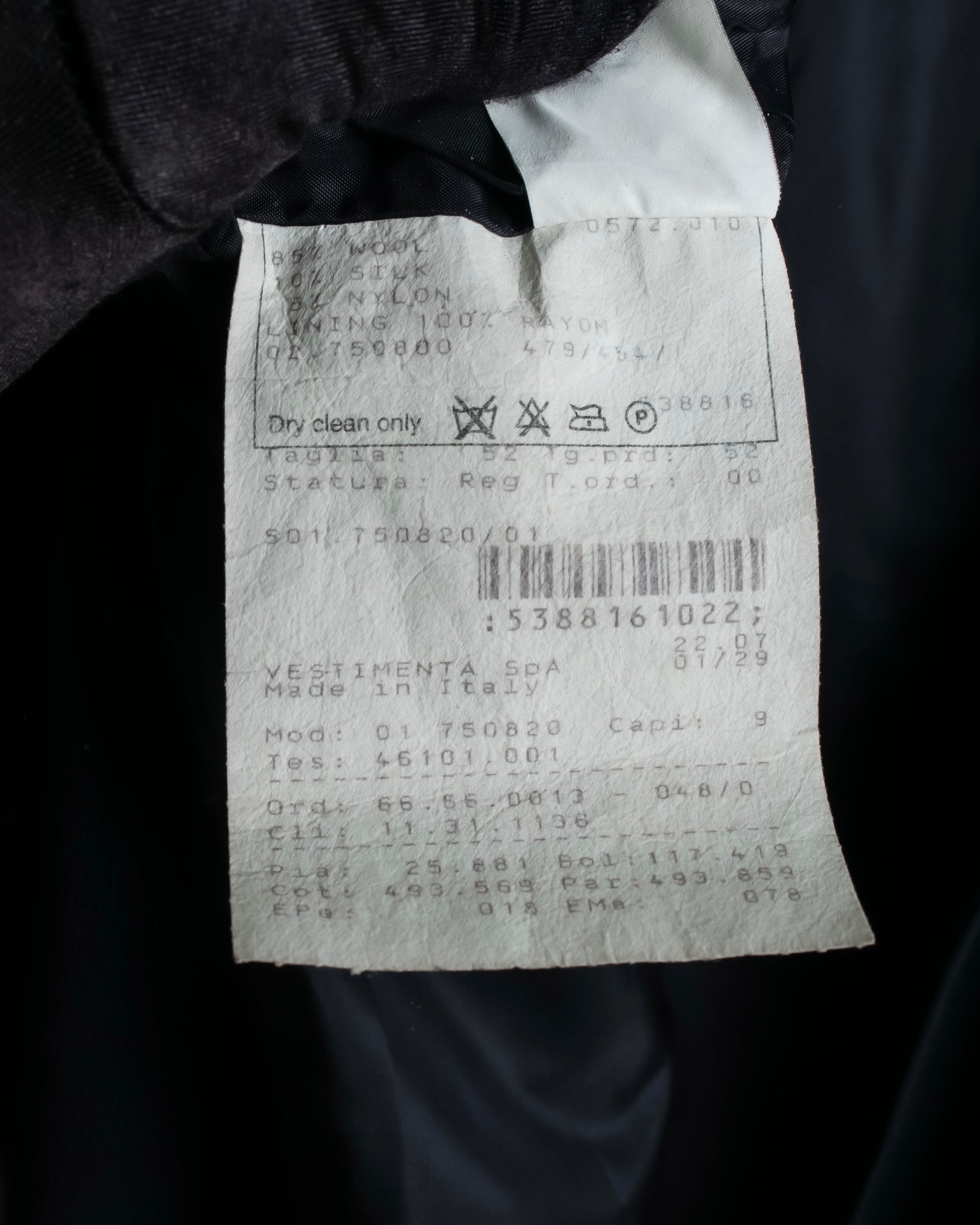 "GIORGIO ARMANI" Beautiful drape navy wool set up