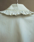 -SPECIAL- “GUCCI” 2017-2019 Floral embroidered ruffled striped shirt