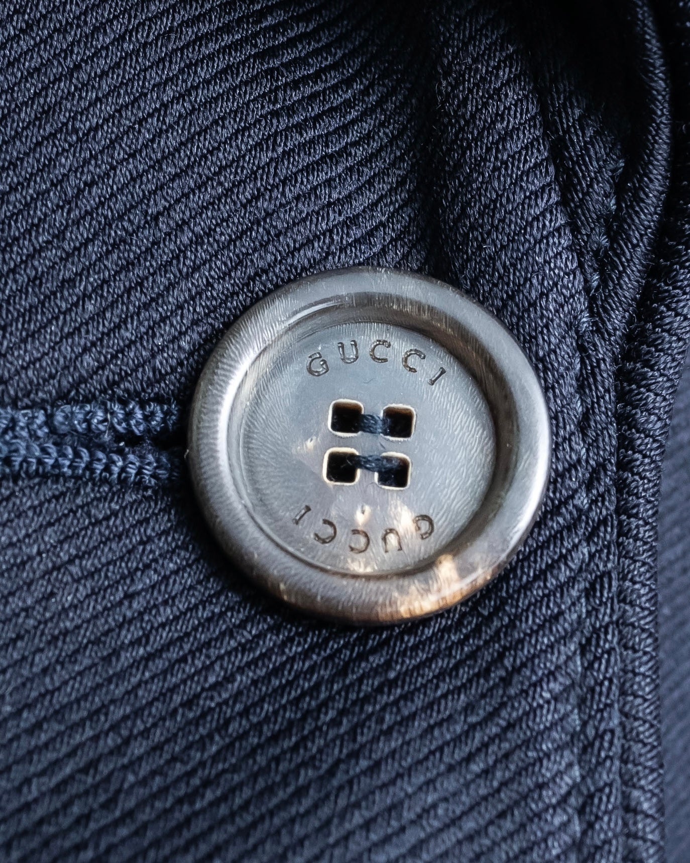 "GUCCI" Shawl collar glossy black jacket