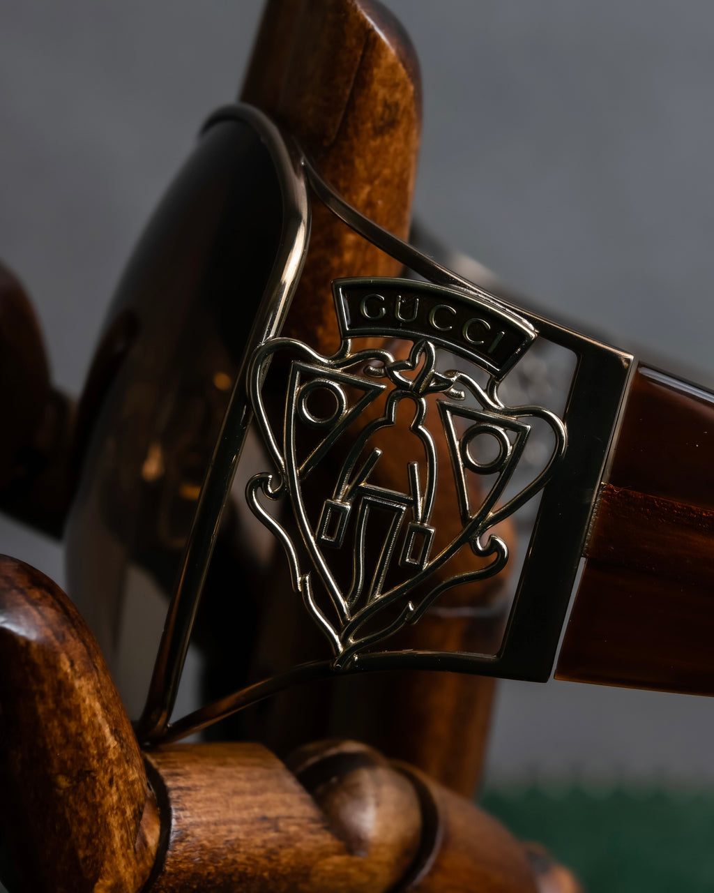 "GUCCI" Teardrop frame smoking lens sunglasses