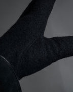 "Christian Dior" Wool and suede cuff gloves