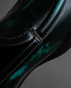 "BOTTEGA VENETA" Gradient emerald color leather loafers