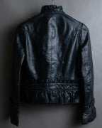 "RED VALENTINO" Gather design lamb leather jacket