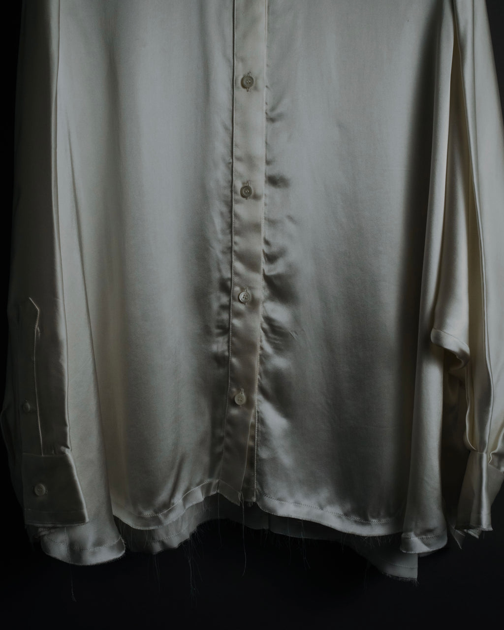 –SPECIAL– "LOEWE" 00’s Satin dolman sleeve destroy edge shirt
