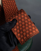 "HERMES" Mosaic dot knit silk neck tie