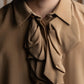 "AQUILAND RIMONDI" 100% silk bowtie design fly front shirt