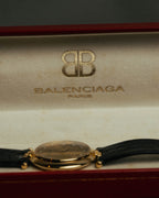 -SPECIAL- “Balenciaga” 80’s-90’s Gold tone round watch