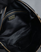 “Salvatore Ferragamo” 2000’s Pebbled leather turn lock bag