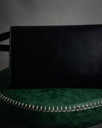 "GUCCI" 70’s-80’s Crest logo leather shoulder bag