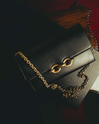 -SPECIAL- “Saint Laurent” 20’s Le Maillon smooth leather chain wallet