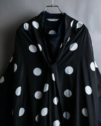 "BALENCIAGA" Polka dot flying squirrel silhouette bow tie dress