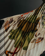 -SPECIAL- "Hermès" 90's-00's Accordion pleated scarf