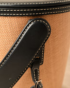 VASIC/ “COCO” Leather Bucket Bag Raffia