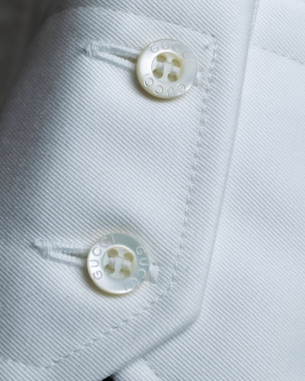 "GUCCI" Slightly glossy cotton white shirt