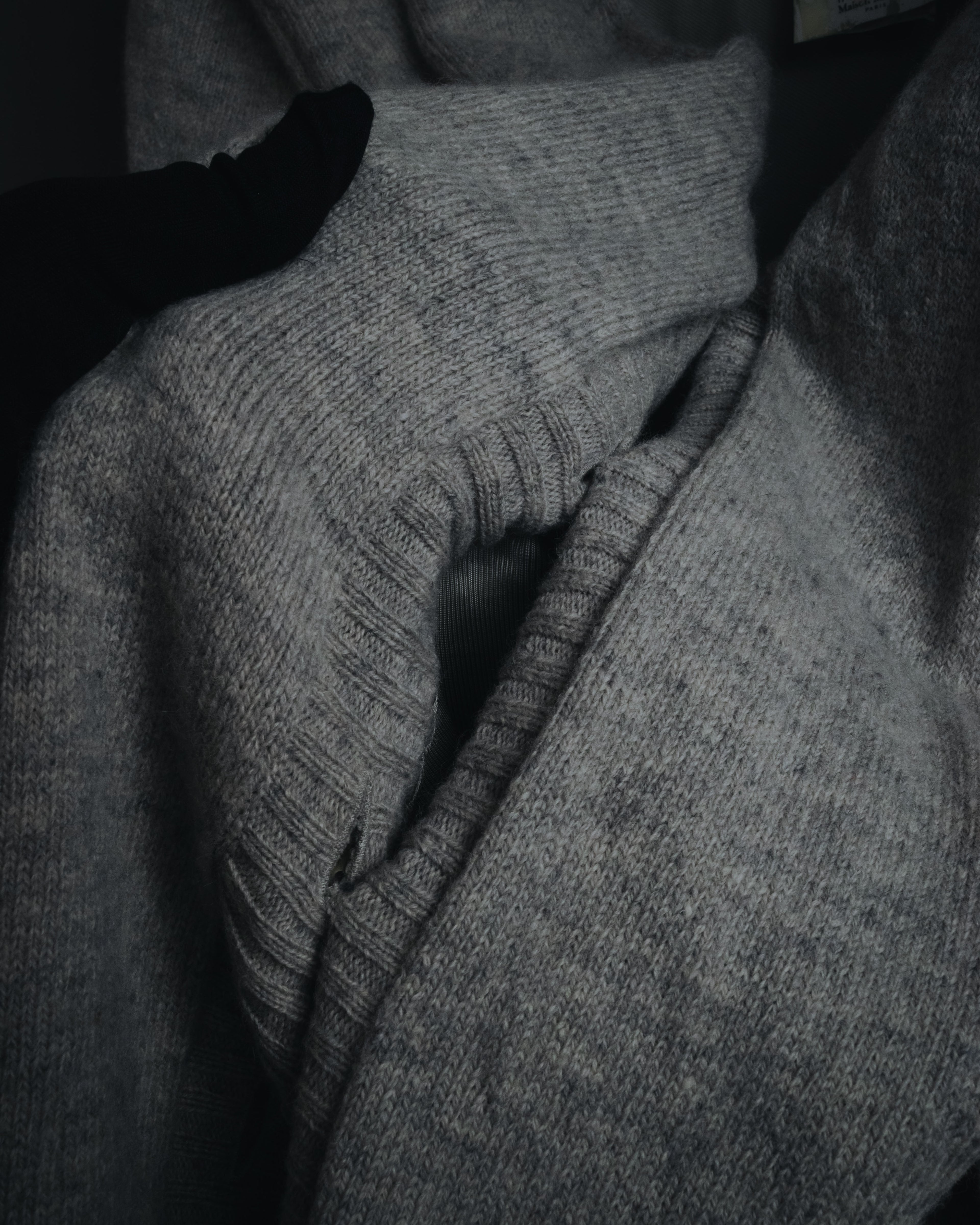 "Maison Margiela" 17AW belted gown knit coat