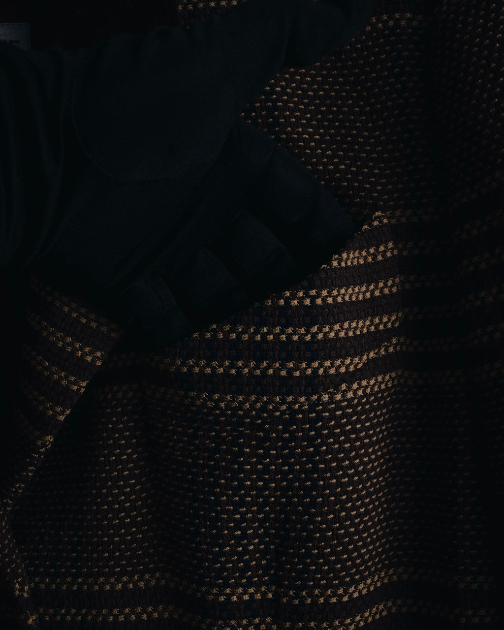 "CELINE" Late 80s–Early 90s velvet-collar woven jacket