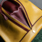 "Cartier" Drawstring design bicolor leather shoulder bag