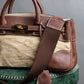 "ADMJ" Leather & canvas combination 2way shoulder bag