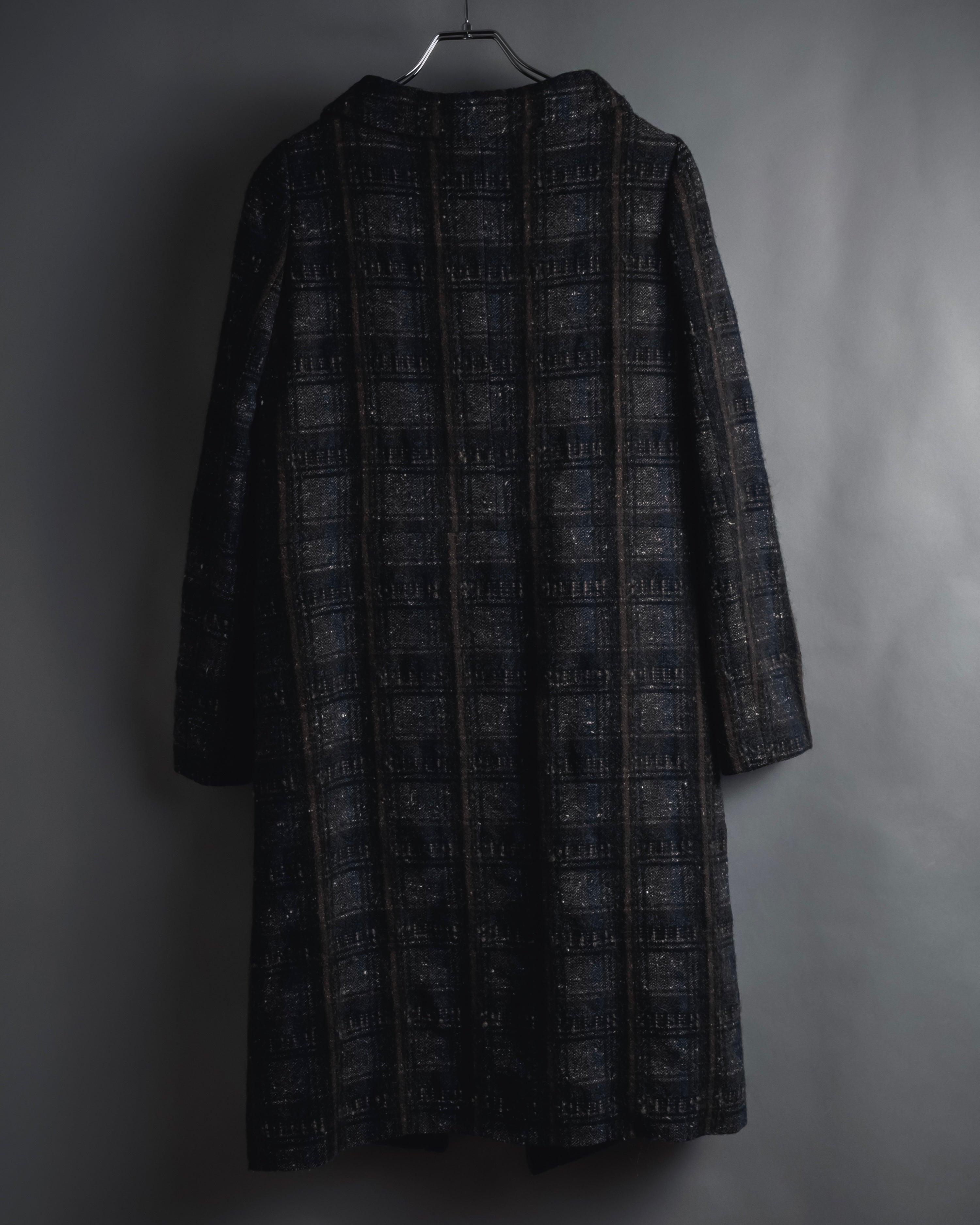 "MARNI" 90’s-00’s Textured plaid wool blend coat