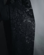 "VALENTINO MISS V" Late 80s botanical lace polo shirt