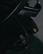"CELINE" Leather double-pocket ring-hardware shoulder bag
